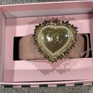 NWOT Juicy Couture Pink Belt with Gold Heart Buckle